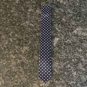 J. Crew Navy and White Patterned Tie